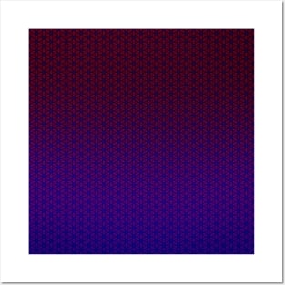 Purple Blue Flower Pattern Posters and Art